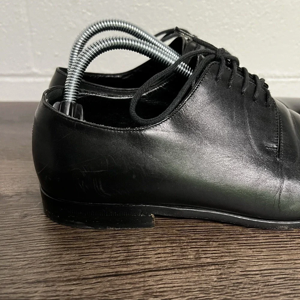 DOLCE & GABBANA Mens Lace Up Black Leather Dress Shoes Size 6